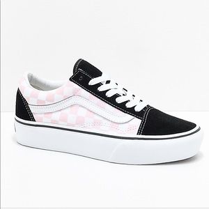 Pink and Black Checkered Vans